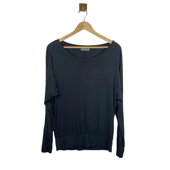 Michael Stars Russo Relaxed Fit Batwing Sleeve Top in Black One Size - Picture 6 of 12
